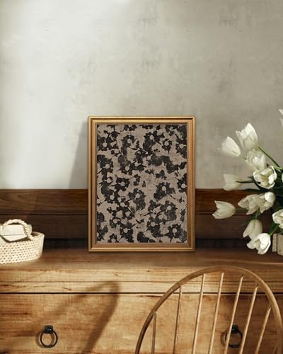 KBKBART Crushed Flower Botanical Vintage Gold Framed Wall Art 12x16 inch - Image 3