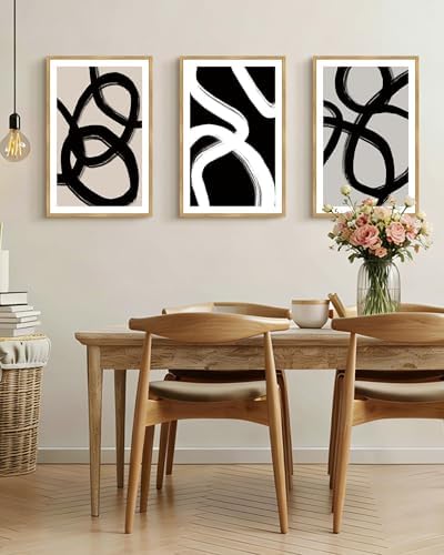 Drsoum Lager 16x24in Black Abstract Framed Wall Art Decor Duotone Minimal Dark - Image 2