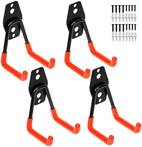 Garage Utility Double Hooks, Heavy Duty Steel Wall Mount Storage Organizer by Yisunnan