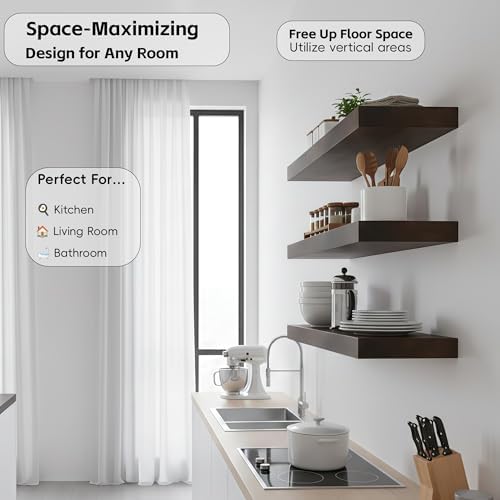 Lufia Floating Wall Shelves, MDF - Image 3