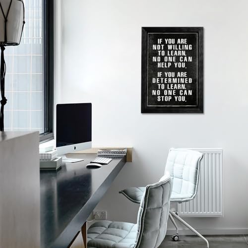Black Framed If You Are Not Willing To Learn Motivational Canvas Wall Art - Image 3