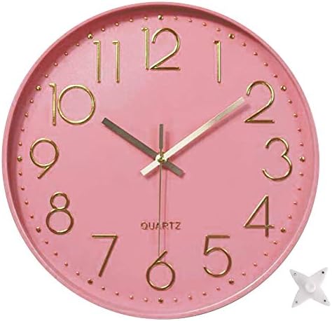 12 in Wall Clock Non-Ticking Quartz Silent Battery Operated Round Clocks Home by YTAONS