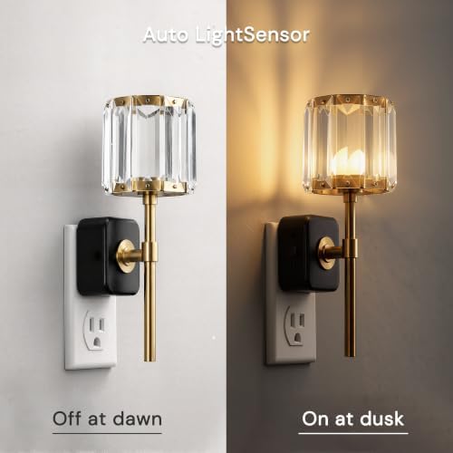 L LOHAS LED Night Lights Plug into Wall, Crystal Acrylic Cylinder Nightlight - Image 5