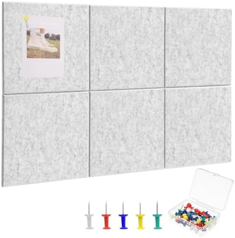 Large Cork Board 36" x 24", 6 Pack Felt Bulletin Board, Pin Boards by Thboxes