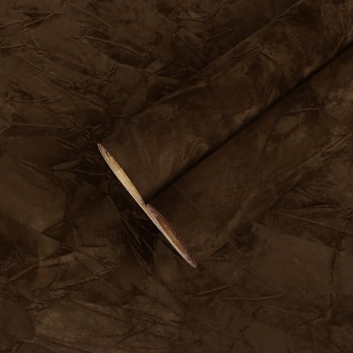 CHIHUT Brown Velvet Wallpaper Peel and Stick Self Adhesive Felt Drawer Liner by CHIHUT