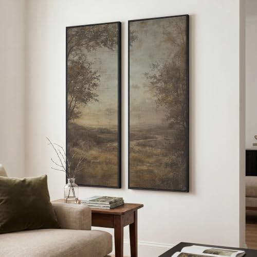 Framed Vintage Long Narrow Landscape Wall Art - Image 2