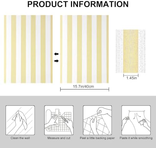 Yellow Stripe Peel and Stick Wallpaper 15.7" x 118" - Image 5