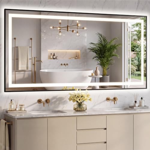77''x36'' Lighted Mirrors for Bathroom Wall Backlit + Front Lit, Rectangular by mirror