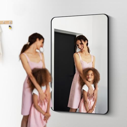 DESBING 60" x 36"Bathroom Mirror, Matte Black Wall Mirror - Image 4