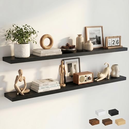 Dreamland Floating Shelves for Wall, Rustic Black Floating Shelves for by Dreamland