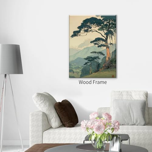 Japanese Forest Framed Wall Art Asian Tranquil Mountain Landscape Posters 24x36 - Image 3
