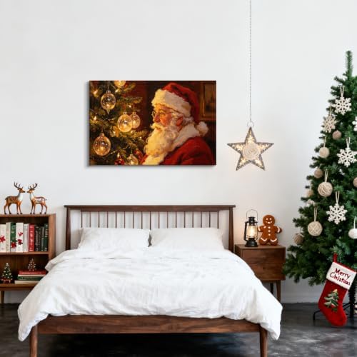 AVANT GARDE CANVAS Christmas Canvas Wall Art, Santa Claus Portrait Vintage - Image 4