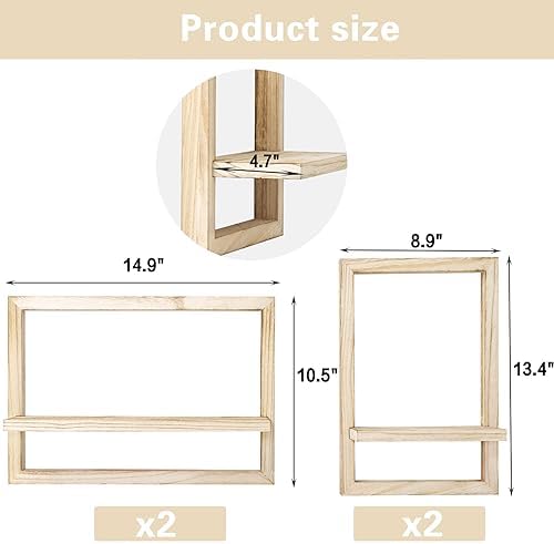 idee-home Floating Shelves for Wall Set of 4 Decorative Hanging Shelf - Image 3