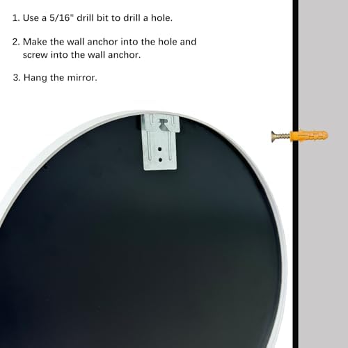 Sunniry Circle Mirror 26 inch, Matte White Metal Frame - Image 6