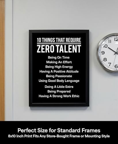 10 Things That Require Zero Talent Wall Art, Motivational Print - Image 3