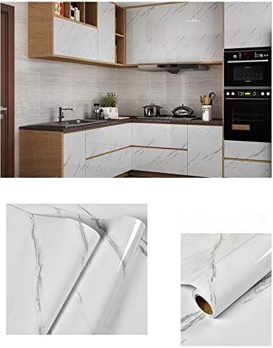 Marble Contact Paper White Peel and Stick Wallpaper 15.8"×197" - Image 6