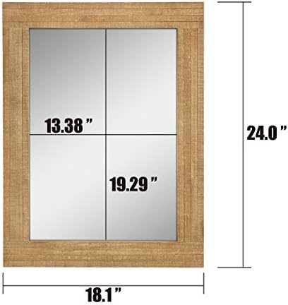 Stonebriar 24" x 18" Rectangle Natural Wood Frame Wall Mirror - Image 4