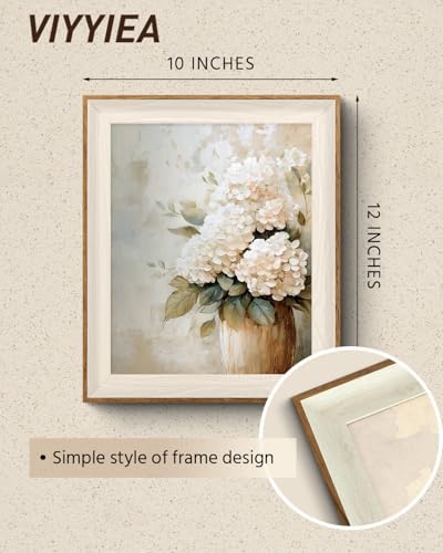 VIYYIEA Framed Impressionist Natural Hydrangea Canvas Wall Art, 12×10 Inch - Image 2