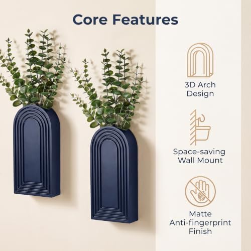 Dnnnii 2 Pack Wooden Wall Vase Set - Image 2