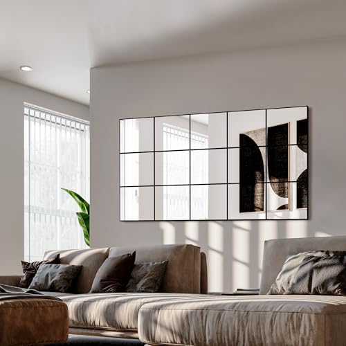 Delma Window Pane Full Length Mirror 28"x55" Large Window Wall Mirror Black - Image 6