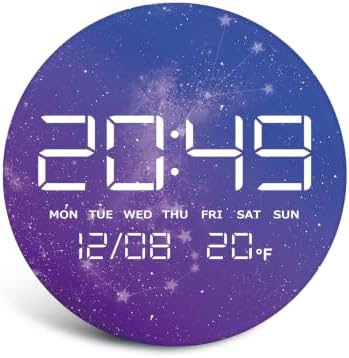 Digital Wall Clock, LED Scorpio Design, Temperature Display by HOMLOVEHOME