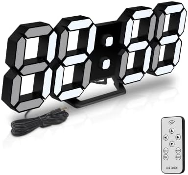 Deeyaple Led Digital Alarm Clock 3D Small Wall Clock Snooze Dimmable Time by Deeyaple