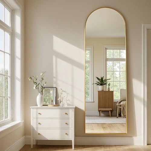 MISSDAY Arched Full Length Mirror, Floor Mirror Long Free Standing, Leaning or - Image 5
