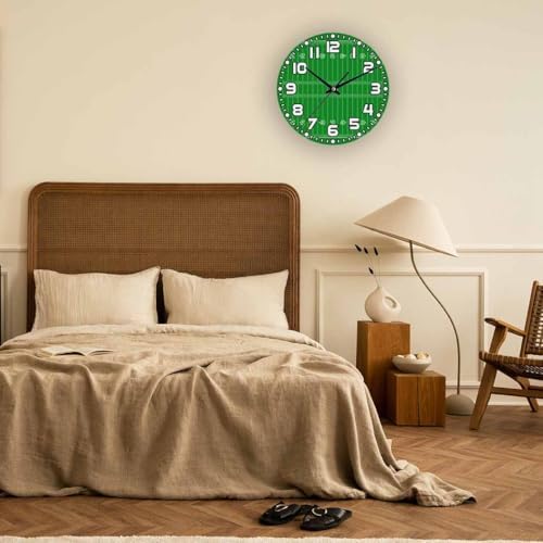 American Football Field wall Clock 10 inch Round Silent Non Ticking Wood Wall - Image 5