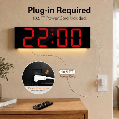 JALL 22" Extra Large Digital Wall Clock, Giant LED Display - Image 3