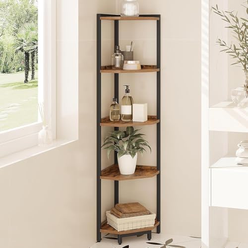Hzuaneri Corner Shelf Stand 5-Tier Corner Bookshelf Storage Standing Shelf by Hzuaneri