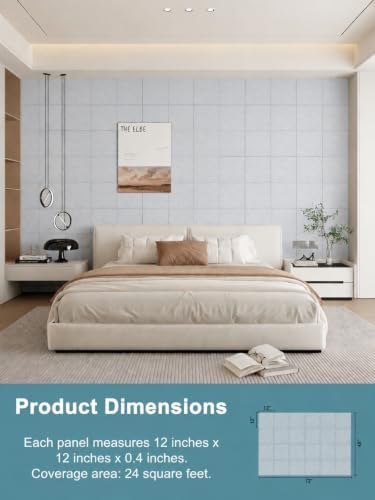 AKUMAX 24 Pack Acoustic Wall Panels, 11.8 x 11.8 x 0.4 in Peel-and-Stick PET - Image 4