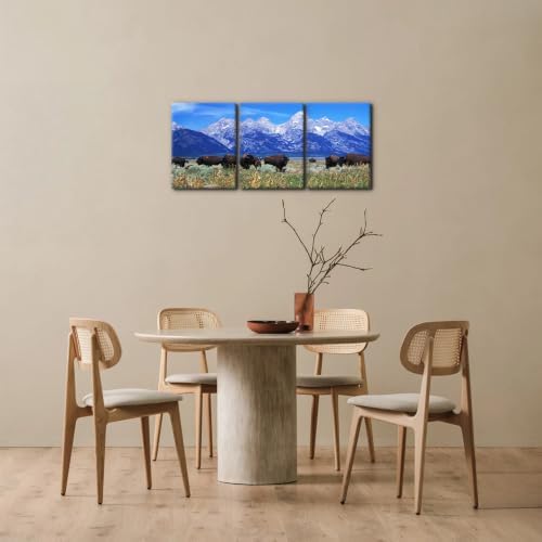 Pacimo Framed Native American Bison Modern Wall Art - Image 4