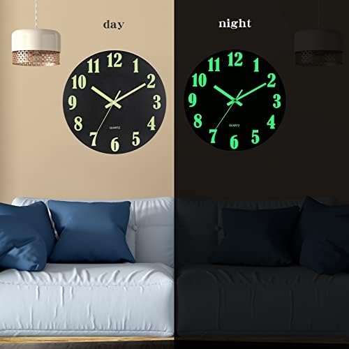 HZDHCLH Luminous Wall Clock 12 Inch Silent Non Ticking Clock - Image 2