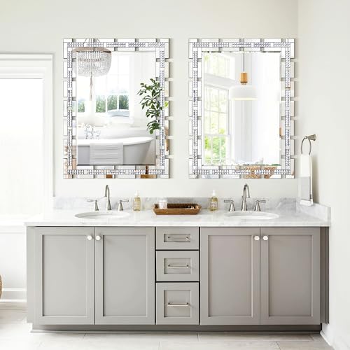 Chende 36" x 47" Crystal Large Wall Decor Mirror - Image 5