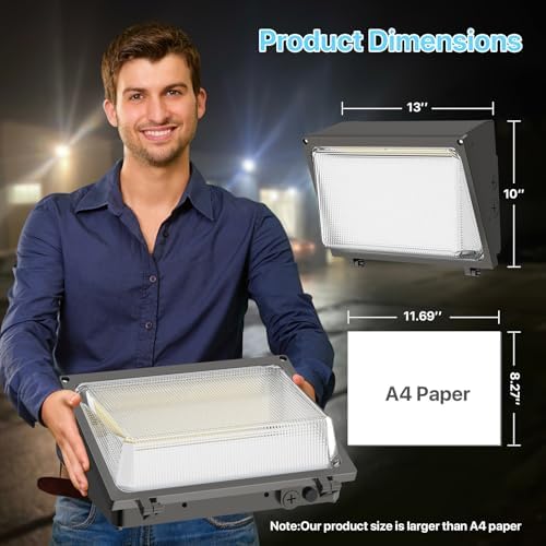 HYPERLITE LED Wall Pack Light: 120W 18000LM Glass Lens Wall Pack LED Exterior - Image 6