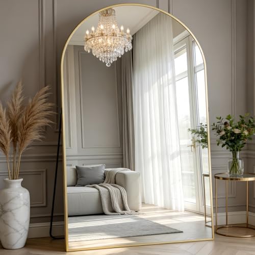 Prywot Full Length Mirror, Oversized 86"x46" Arched-Top Floor Mirror - Image 2