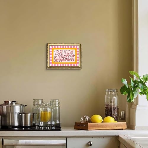 Gold Framed Quote Wall Art, Joy Has A Habit Of Returning Print - Image 7