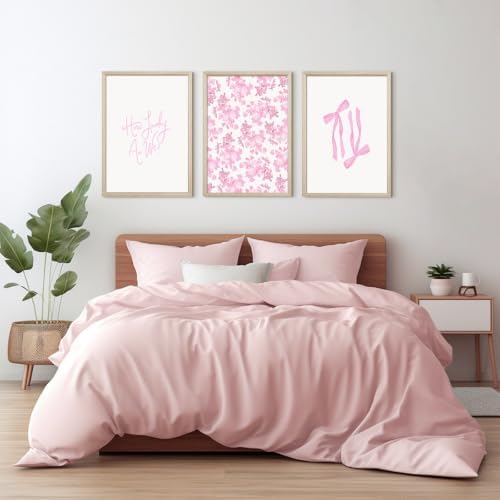 Pink Bow Floral Wall Art Preppy Canvas Room Decor How Lucky Are We Wall Art - Image 6