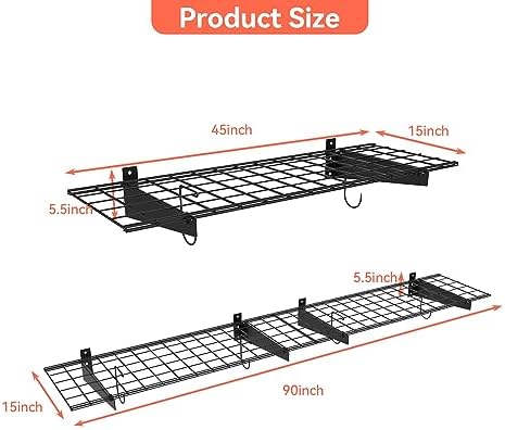 TORACK 2-Pack Garage Wall Shelves - Image 3