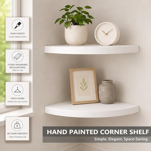 ZGZD Corner Shelf Invisible Wall Mounted Shelves Radial Shape Perfect - Image 5