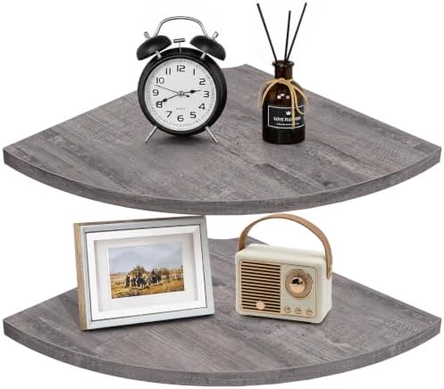 Homode Corner Shelf Wall Mount, Round Corner Floating Shelves Set of 2 by Homode
