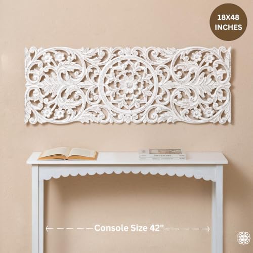 JFY Designs Lisle Hand Carved Wood Medallion Wall Panels Bedroom Décor - Image 2