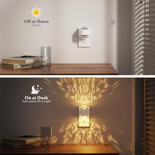 JandCase Night Lights Plug into Wall 2 Pack 3000K Soft White Star Projector - Image 3