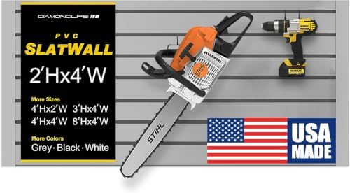 Heavy Duty 2'H X 4'W PVC Garage SlatWall Storage System by DLDIRECT
