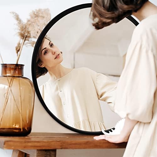 Black Round Mirror 22 Inch, Wall Circle Mirror - Image 3