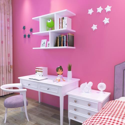 LACHEERY Pink Contact Paper 12"x160" Solid Textured Wallpaper Stick and Peel - Image 3