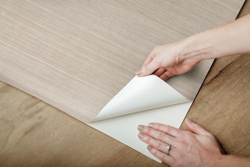 York Wallcoverings Natural Sisal Grey Peel and Stick Grasscloth Wallpaper - Image 5