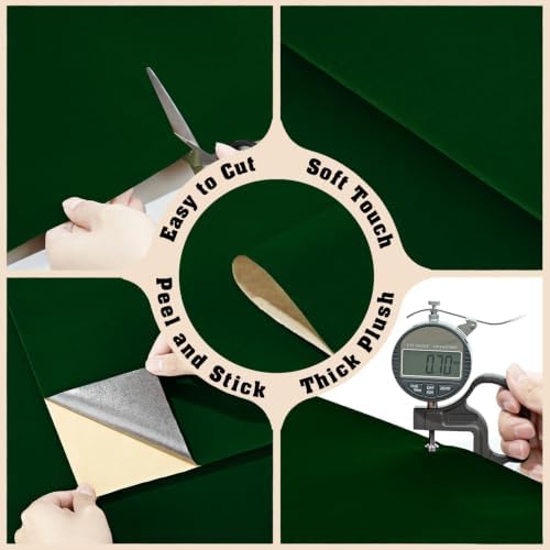 Dark Green Velvet Wallpaper Peel and Stick Textured Removable - Image 7