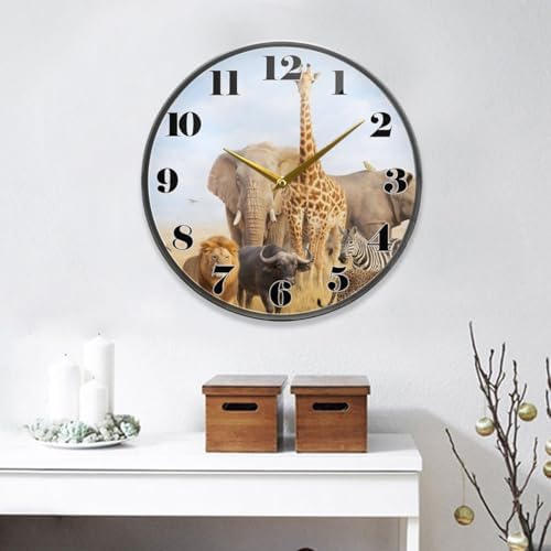 ALAZA Animal Elephant Lion African Safari Wall Clock Battery Operated Silent - Image 7