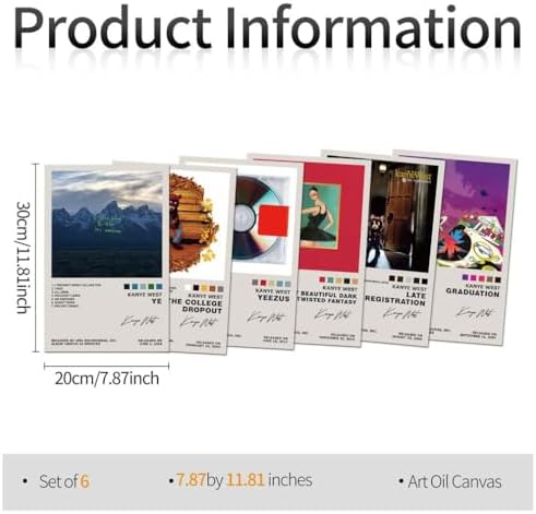 TUOCYERD Kanye West Poster Set of 6 Album Cover Posters Music Posters - Image 4